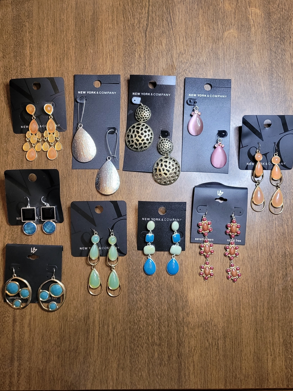 New York & Company Assorted Multi-Color Fashion Earring Lot 10 Pairs